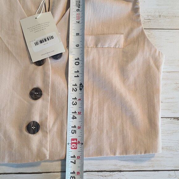 Mustard Seed 3 Button Vest NEW Small Cream Layering Preppy Acadamia Staple - Picture 7 of 7